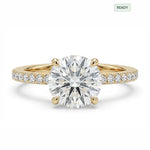 Load image into Gallery viewer, Yellow Gold 9K Round 2.01ct Halo Ring