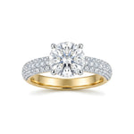 Load image into Gallery viewer, Yellow Gold 9K Round nanct Halo Ring