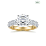 Load image into Gallery viewer, Yellow Gold 9K Round nanct Halo Ring