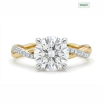 Load image into Gallery viewer, Yellow Gold 9K Round 2.04ct Halo Ring