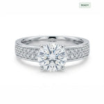 Load image into Gallery viewer, White Gold 9K Round 1.53ct Halo Ring