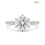 Load image into Gallery viewer, Yellow Gold 9K Round 2.04ct Halo Ring