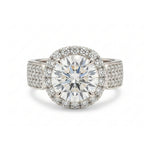 Load image into Gallery viewer, White Gold 14K Round 2.07ct Halo Ring