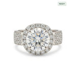 Load image into Gallery viewer, White Gold 14K Round 2.07ct Halo Ring