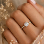 Load image into Gallery viewer, Yellow Gold 9K Round 2.01ct Halo Ring