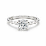 Load image into Gallery viewer, White Rhodium 9K Round Solitairect Solitaire Ring