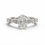 Load image into Gallery viewer, White Rhodium 9K Oval Solitairect Solitaire Ring