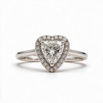Load image into Gallery viewer, White Rhodium 9K Heart Solitairect Solitaire Ring