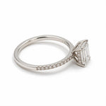 Load image into Gallery viewer, White Rhodium 9K Emerald Solitairect Solitaire Ring