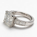 Load image into Gallery viewer, White Rhodium 9K Emerald Solitairect Solitaire Ring
