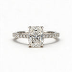 Load image into Gallery viewer, White Rhodium 9K Cushion Solitairect Solitaire Ring