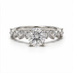 Load image into Gallery viewer, White Rhodium 9K Round Solitairect Solitaire Ring