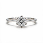 Load image into Gallery viewer, White Rhodium 9K Round Solitairect Solitaire Ring