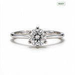 Load image into Gallery viewer, White Rhodium 9K Round Solitairect Solitaire Ring