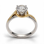 Load image into Gallery viewer, Two Tone 9K Round Solitairect Solitaire Ring
