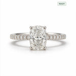 Load image into Gallery viewer, White Rhodium 9K Cushion 1.06ct Lab-Grown Diamond Solitaire Ring — M089