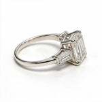 Load image into Gallery viewer, White Rhodium 14K Emerald Solitairect Solitaire Ring