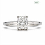 Load image into Gallery viewer, White Rhodium 9K Cushion 1.04ct Lab-Grown Diamond Solitaire Ring — M094