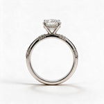 Load image into Gallery viewer, White Rhodium 9K Round Solitairect Solitaire Ring