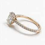 Load image into Gallery viewer, Yellow Gold Polish 9K Oval Solitairect Solitaire Ring
