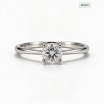 Load image into Gallery viewer, White Rhodium 9K Round Solitairect Solitaire Ring