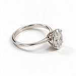 Load image into Gallery viewer, White Rhodium 9K Oval Solitairect Solitaire Ring