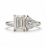 Load image into Gallery viewer, White Rhodium 9K Heart Solitairect Solitaire Ring