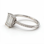 Load image into Gallery viewer, White Rhodium 9K Emerald Solitairect Solitaire Ring