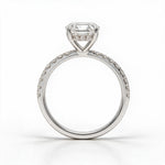 Load image into Gallery viewer, White Rhodium 9K Emerald Solitairect Solitaire Ring