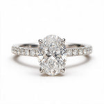 Load image into Gallery viewer, White Rhodium 9K Oval Solitairect Solitaire Ring