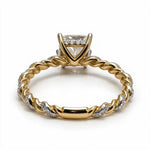 Load image into Gallery viewer, Yellow Gold Polish 9K Princess Solitairect Solitaire Ring