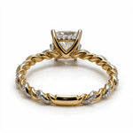 Load image into Gallery viewer, Yellow Gold Polish 9K Princess Solitairect Solitaire Ring