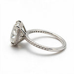 Load image into Gallery viewer, White Rhodium 9K Oval Solitairect Solitaire Ring
