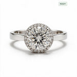 Load image into Gallery viewer, White Rhodium 9K Round Solitairect Solitaire Ring