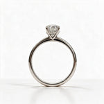 Load image into Gallery viewer, White Rhodium 9K Oval Solitairect Solitaire Ring