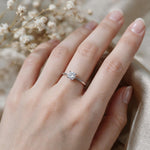 Load image into Gallery viewer, White Rhodium 9K Round Solitairect Solitaire Ring
