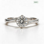 Load image into Gallery viewer, White Rhodium 9K Round Solitairect Solitaire Ring