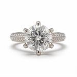 Load image into Gallery viewer, White Rhodium 14K Round Solitairect Solitaire Ring
