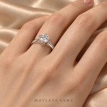 Load image into Gallery viewer, Maylaya Gems A032 ring worn on a model's hand — close-up view