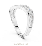 Load image into Gallery viewer, Maylaya Gems baguette channel lab-grown diamond band in white gold