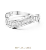 Load image into Gallery viewer, Maylaya Gems baguette channel lab-grown diamond band in white gold