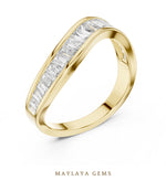 Load image into Gallery viewer, Maylaya Gems baguette channel lab-grown diamond band in yellow gold