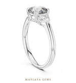 Load image into Gallery viewer, Maylaya Gems trillion cushion trilogy lab-grown diamond ring in white gold