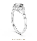 Load image into Gallery viewer, Maylaya Gems trillion bold cushion trilogy lab-grown diamond ring in white gold