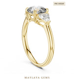 Load image into Gallery viewer, Maylaya Gems trillion bold cushion trilogy lab-grown diamond ring in yellow gold