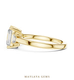 Load image into Gallery viewer, Maylaya Gems radiant emerald trilogy lab-grown diamond ring in yellow gold