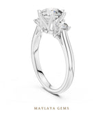 Load image into Gallery viewer, Maylaya Gems classic round trilogy lab-grown diamond ring in white gold