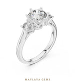 Load image into Gallery viewer, Maylaya Gems classic round trilogy lab-grown diamond ring in white gold