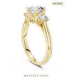 Load image into Gallery viewer, Maylaya Gems classic round trilogy lab-grown diamond ring in yellow gold