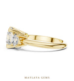 Load image into Gallery viewer, Maylaya Gems grand round trilogy lab-grown diamond ring in yellow gold